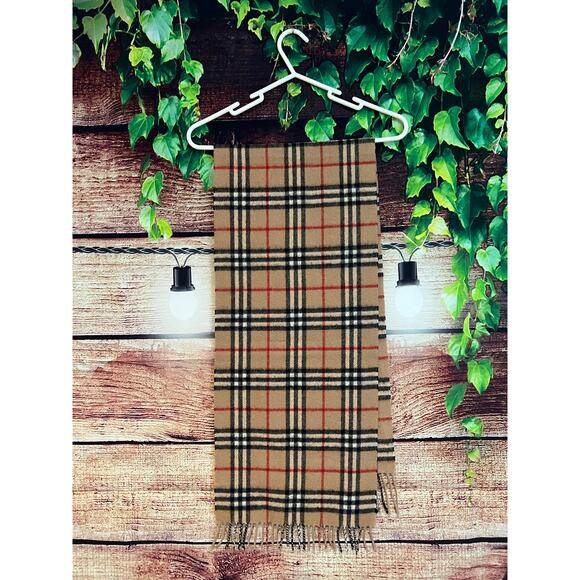 Burberry Genuine Vintage Nova Check Plaid Fringed Scarf Scarves Pure Lambswool - Picture 4 of 7